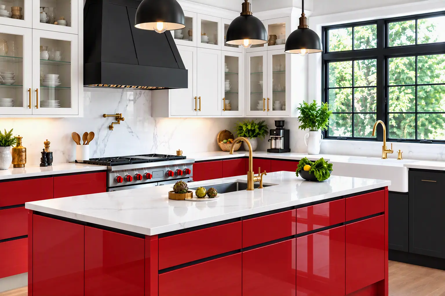Lacquered Glass Shutter Modular Kitchen in Madurai