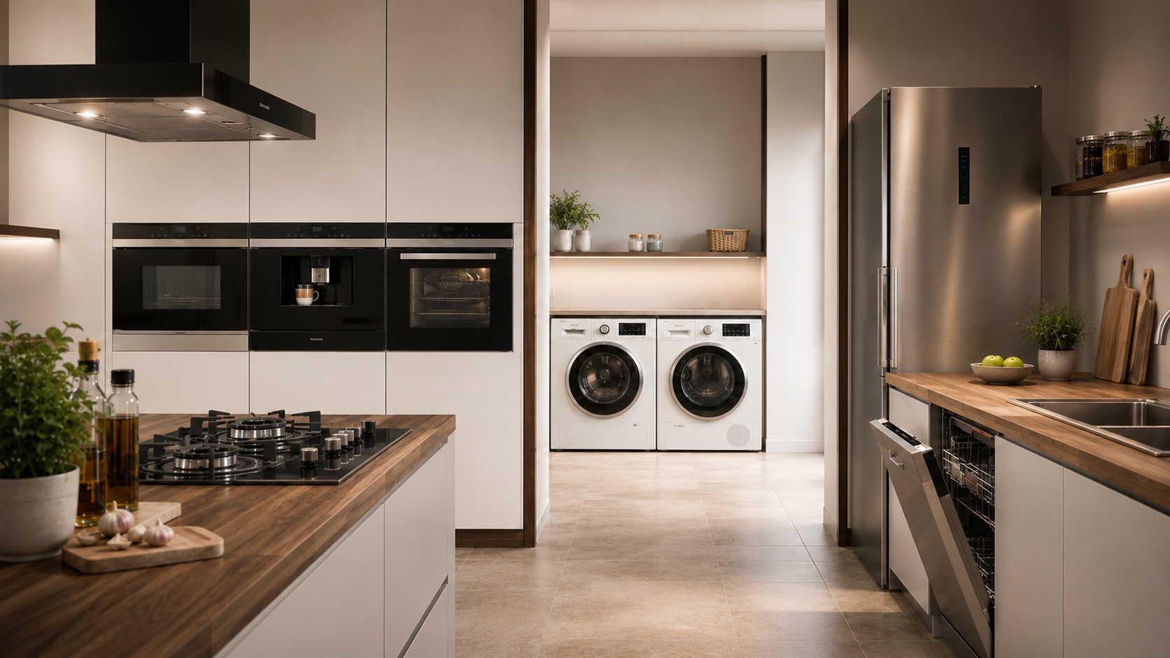 Built-in appliance wall